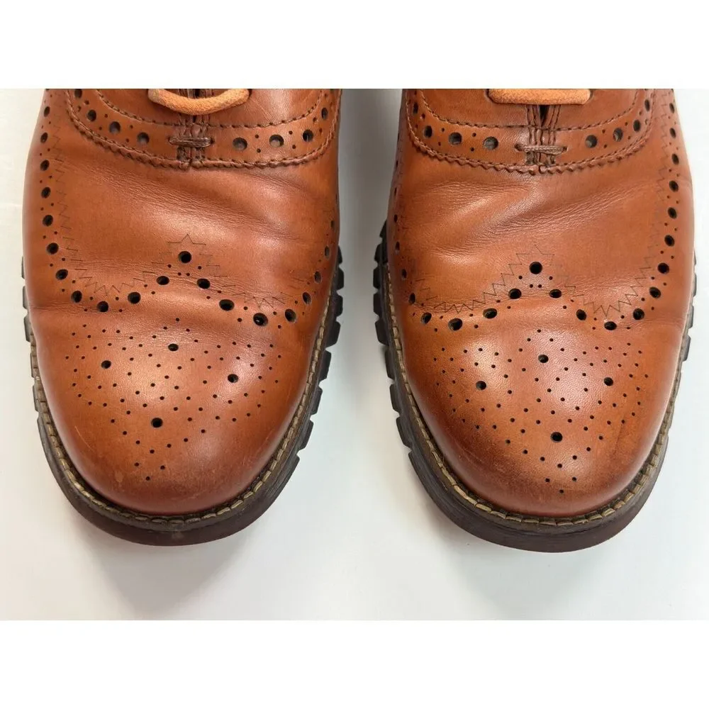 Cole Haan ZERGRAND Remastered Wingtip Oxford Mens‎ 9M Brown Leather Lace-up